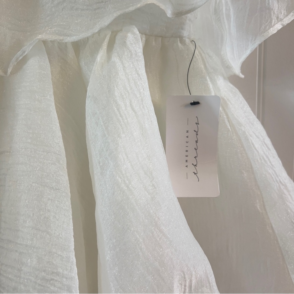 American Threads Alesia Strapless Tiered Organza Babydoll Mini Dress - Picture 4 of 6